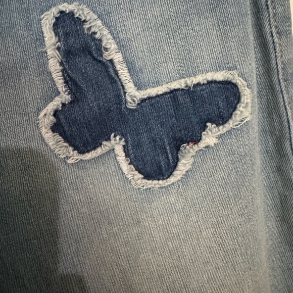Vintage Hollister Blue Flare butterfly Jeans with Distressed Details - Picture 4 of 13